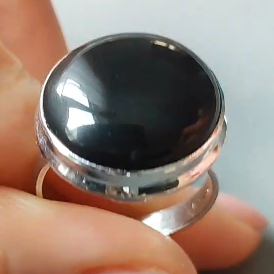 Кольцо 'Метидо' с чёрным агатом