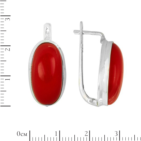 Серьги с имитацией коралла