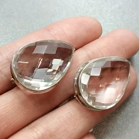 Серьги 'Капля' с горным хрусталём