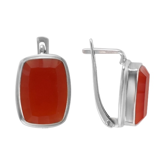 Серьги 'Поль' с сердоликом