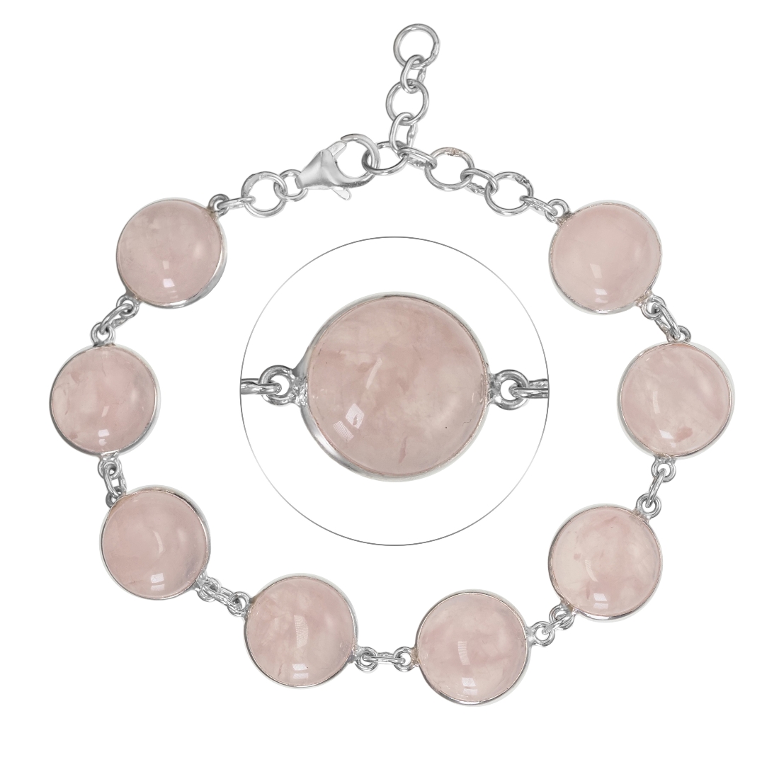 Браслет 'Мула' с розовым кварцем