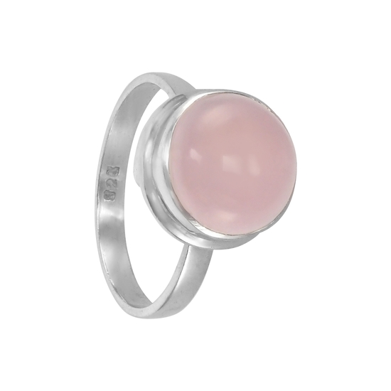 Кольцо  'Элинор' с розовым кварцем, родий	
