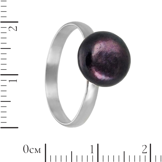 Кольцо 'Изыск' с чёрным жемчугом