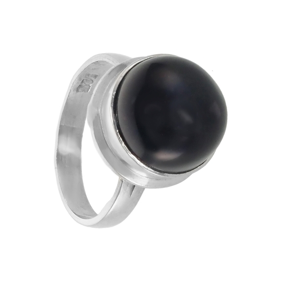 Кольцо 'Ордо' с чёрной жемчужиной