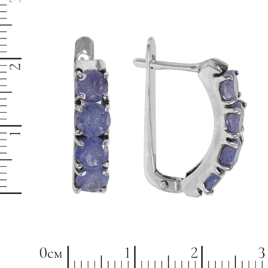 Серьги 'Дорожка' с танзанитами