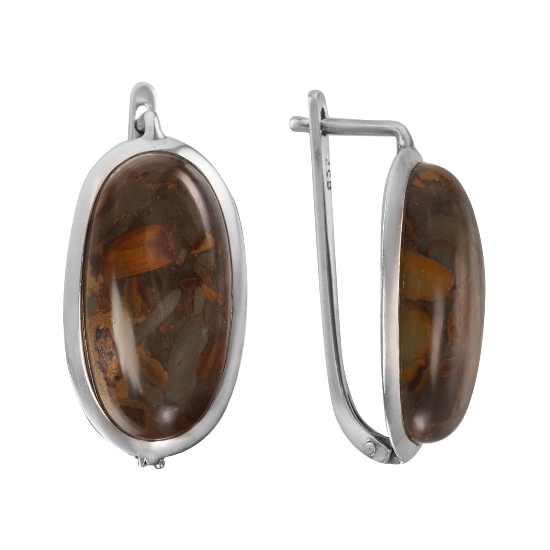 Серьги 'Лео' с яшмой