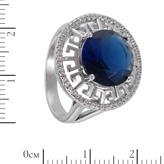 Кольцо 'Версус' с фианитами, родий