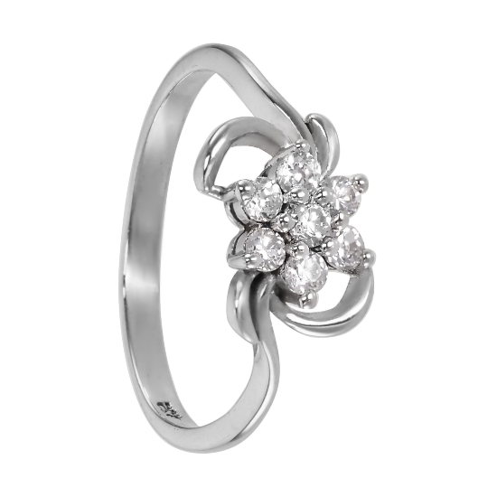 Кольцо 'Цветочек' с фианитами