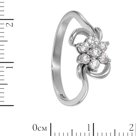 Кольцо 'Цветочек' с фианитами