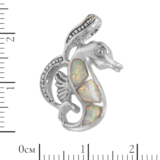 Подвеска 'Морской конек' с синт опалом