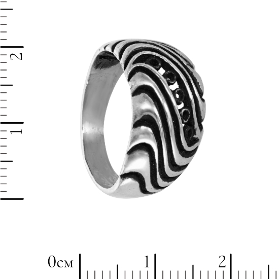 Кольцо 'Волны' серебряное