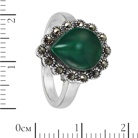 Кольцо 'Джекси' с хризопразом и марказитами