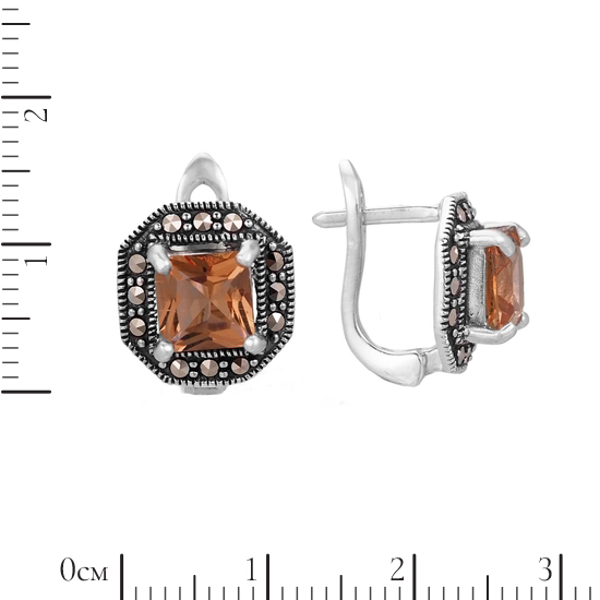 Серьги с султанитом и марказитами