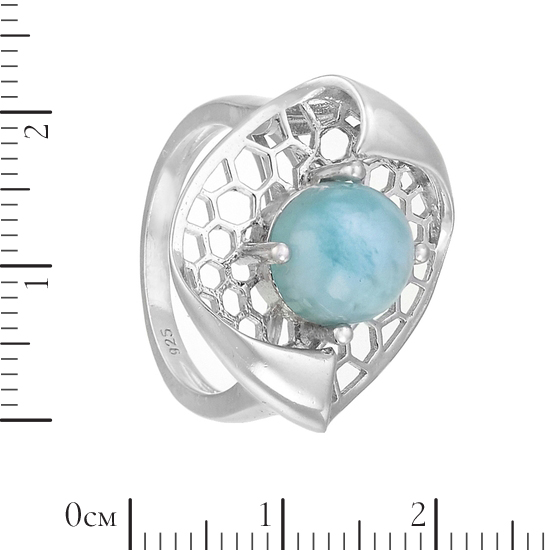 Кольцо 'Луиза' с ларимаром