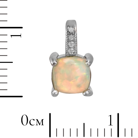 Подвеска 'Памела' с опалом и фианитами