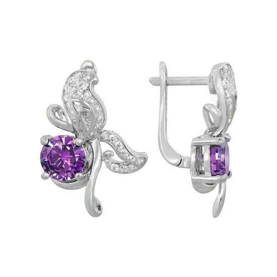 Серьги 'Фея' с фианитами