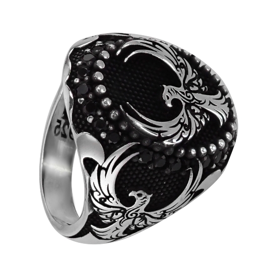 Печатка 'Феникс' с чёрной шпинелью