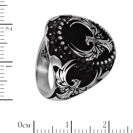 Печатка 'Феникс' с чёрной шпинелью