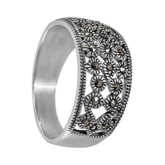 Кольцо 'Чалма' с марказитами