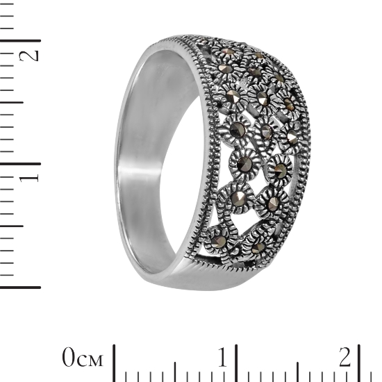 Кольцо 'Чалма' с марказитами