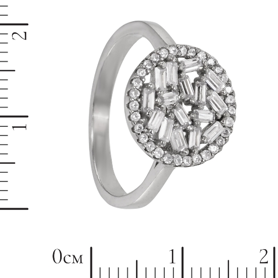 Кольцо 'Кристи' с фианитами, родий