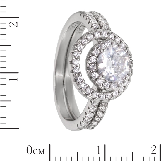 Кольцо 'Элизиум' с фианитами, родий