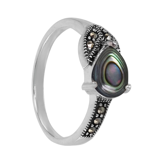 Кольцо 'Лилия' с гелиотисом и марказитами