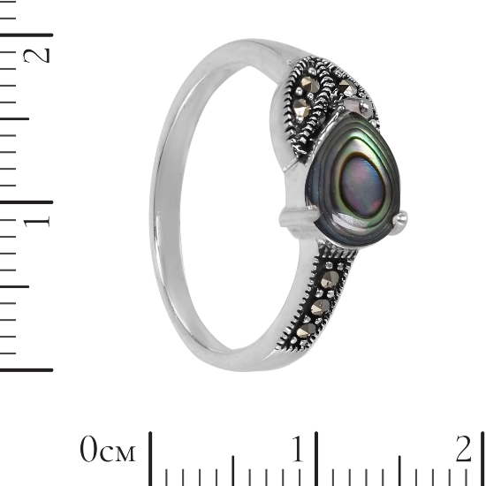 Кольцо 'Лилия' с гелиотисом и марказитами