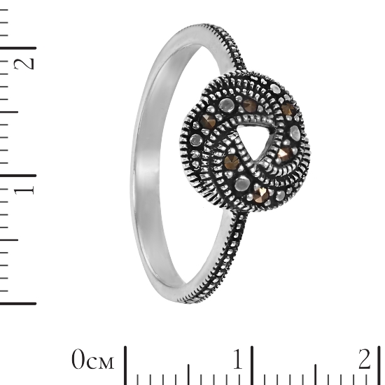 Кольцо 'Вихрь' с марказитами