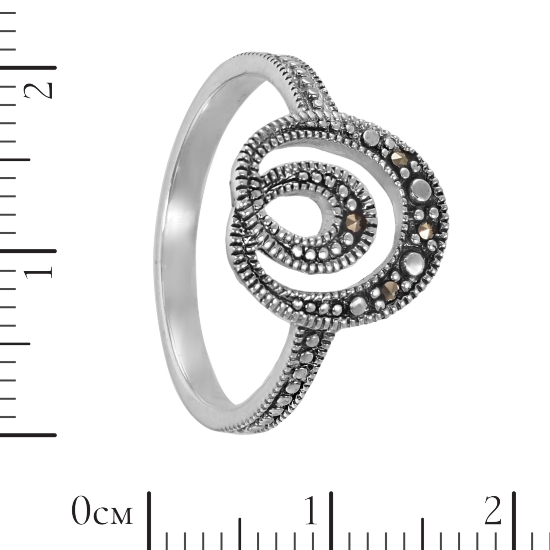 Кольцо 'Петля' с марказитами