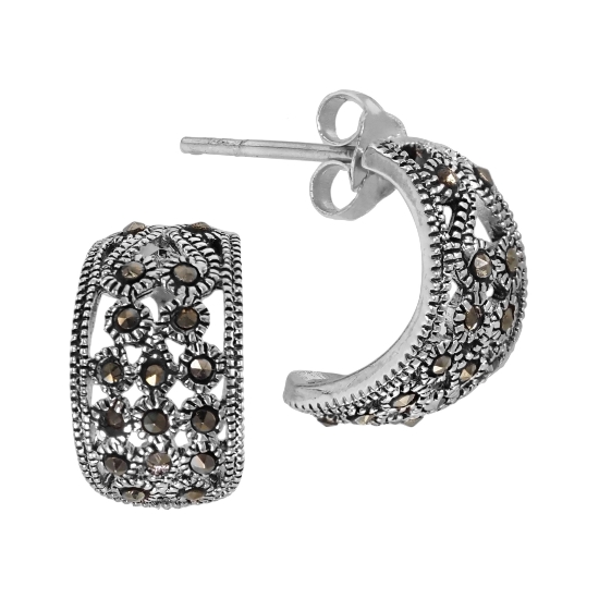 Серьги 'Чалма' с марказитами