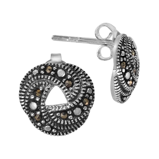 Серьги 'Вихрь' с марказитами