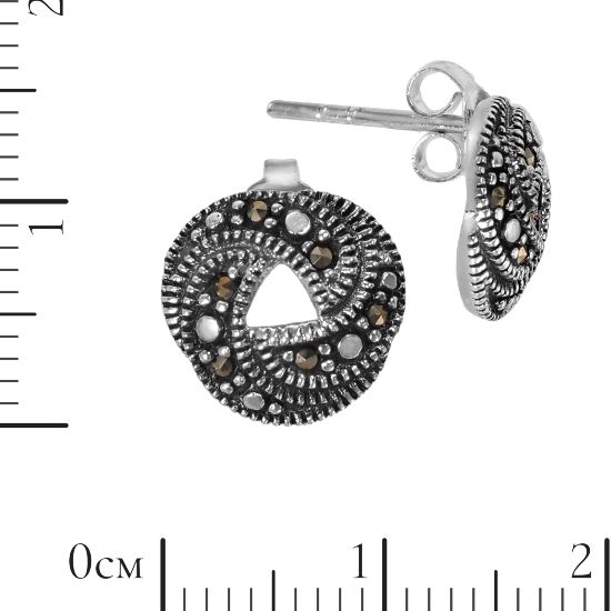 Серьги 'Вихрь' с марказитами