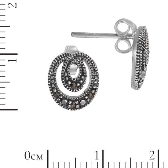 Серьги 'Петля' с марказитами