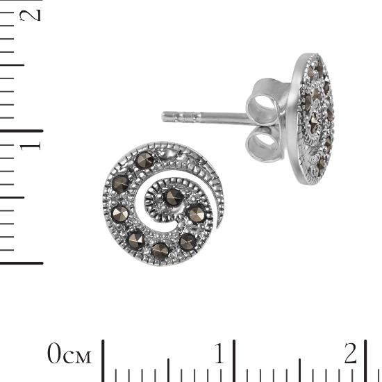 Пуссеты 'Улитка' с марказитами