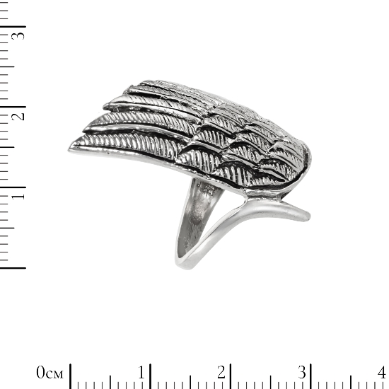 Кольцо 'Крыло' серебряное