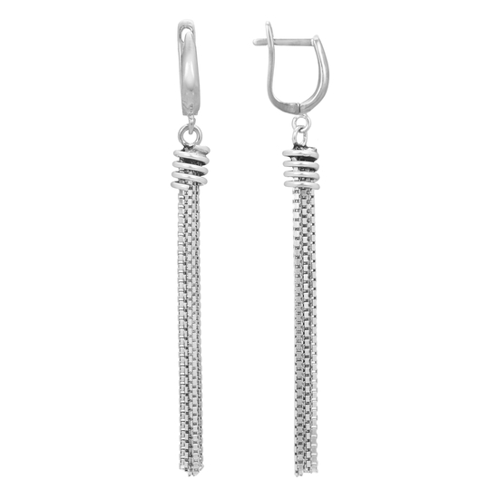 Серьги 'Пружинки', родий