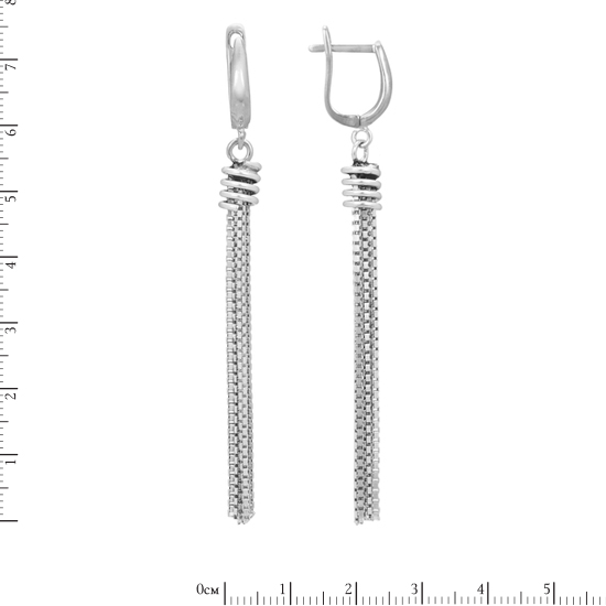 Серьги 'Пружинки', родий