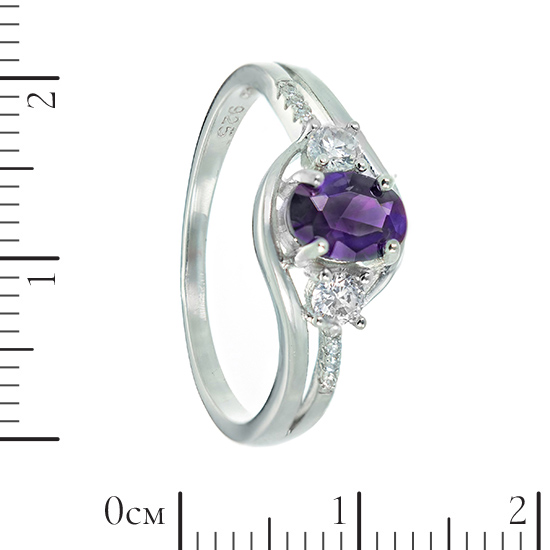 Кольцо 'Анжелика' с фиолетовым фианитом