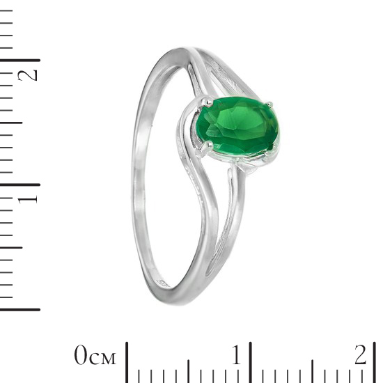 Кольцо 'Алма' с зеленым фианитом