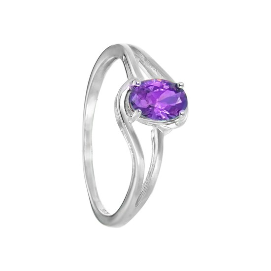 Кольцо 'Алма' с фиолетовым фианитом